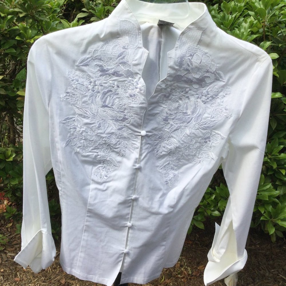 Nexx Stand Collar Embroidered Lace Jacket